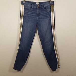 Sneak Peek Striped Sides Stretch Crop Jean Size 9